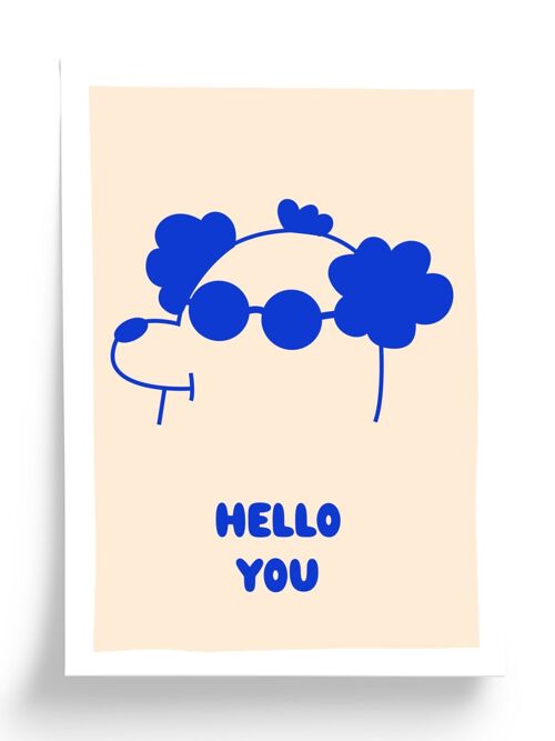 Affiche illustrée Hello you - format 30x40cm