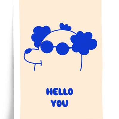 Affiche illustrée Hello you - format 30x40cm