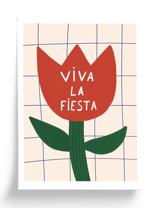 Affiche illustrée Viva la fiesta - format 30x40cm