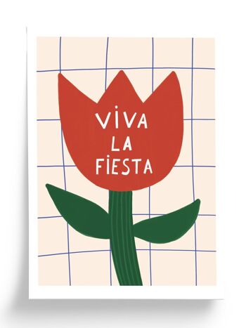 Affiche illustrée Viva la fiesta - format 30x40cm 1