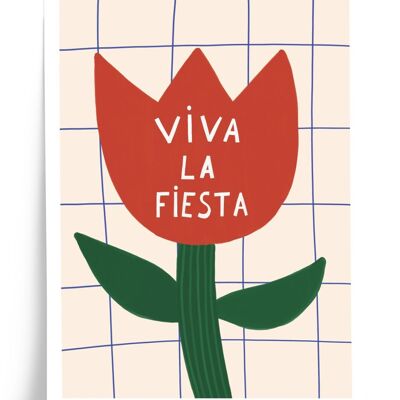 Affiche illustrée Viva la fiesta - format 30x40cm