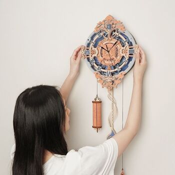 Horloge murale DIY 3D en bois avec note romantique, Robotime, LC701, 29.8×10.7×64.4 cm 3