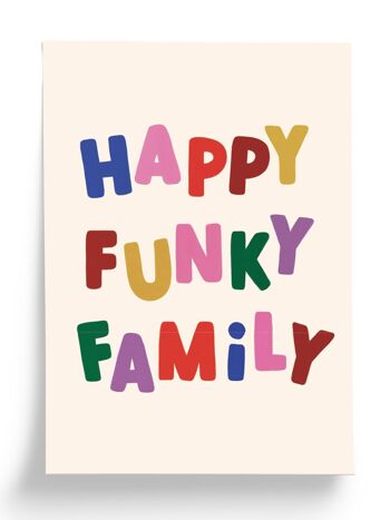 Affiche illustrée Happy family - format 30x40cm 1