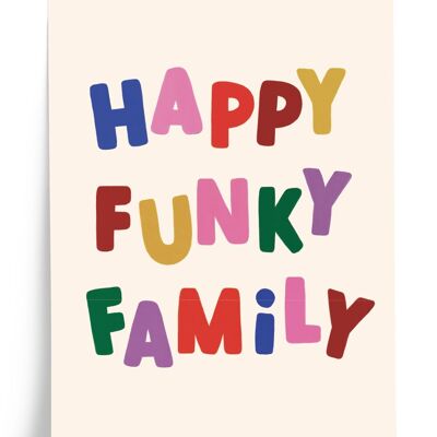 Happy family illustrated poster - format 30x40cm