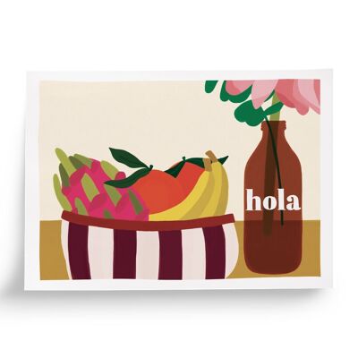 Hola illustrated poster - format 30x40cm