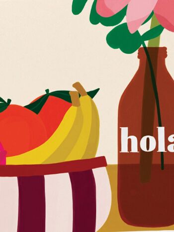 Affiche illustrée Hola - format 30x40cm 2