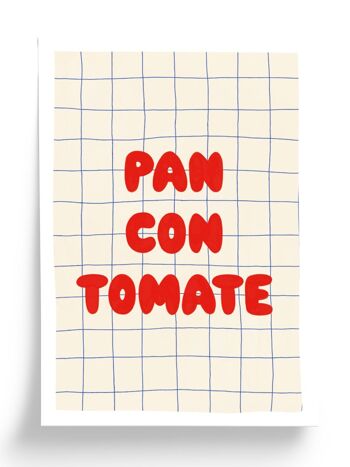 Affiche illustrée Pan con tomate - format A4 21x29,7cm 1