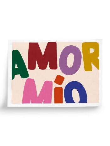 Affiche illustrée Amor mío - multicolor - format A4 21x29,7cm 1