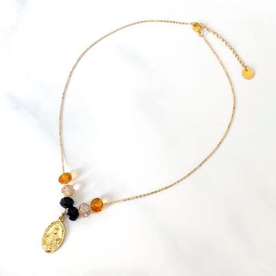 Yellow Mary Beaded Necklace