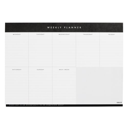 A4 weekly planner pad white: essentials