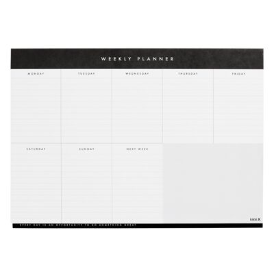 A4 weekly planner pad white: essentials