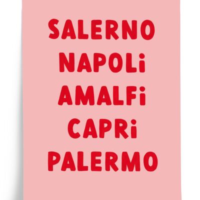 Affiche illustrée Capri - format 30x40cm