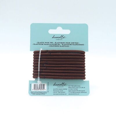 Elastic Hair Ties Brown 10pc