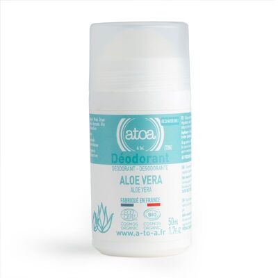 ATOA – Bio-Aloe-Vera-Deo-Roller – COSMOS ORGANIC – 50 ml – NACHFÜLLBAR