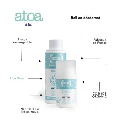 Desodorante Aloe Vera Bio - COSMOS ORGANIC - 50ml - RECARGABLE