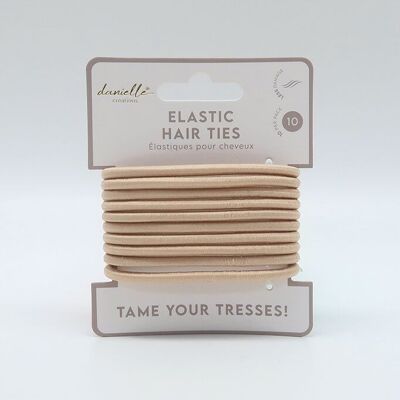 Elastic Hair Ties Nude 10pc