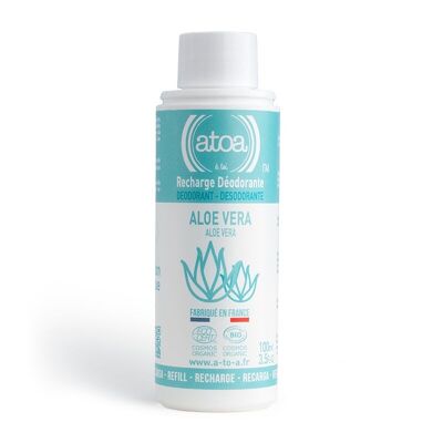 ATOA - REFILL Roll on deodorant Organic Aloe Vera - COSMOS ORGANIC - 100ml
