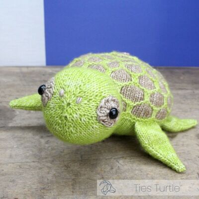 Kit lavoro a maglia fai da te: cravatte tartaruga marina