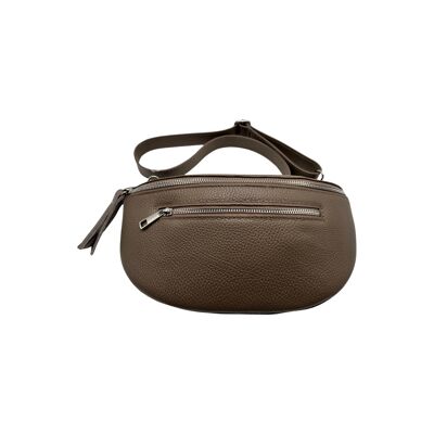 BELT BAG 2 GRAINED LEATHER CLOSURE 30CM TAUPE