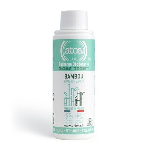 ATOA - RECHARGE Roll on déodorant Bio Bambou - COSMOS ORGANIC - 100ml
