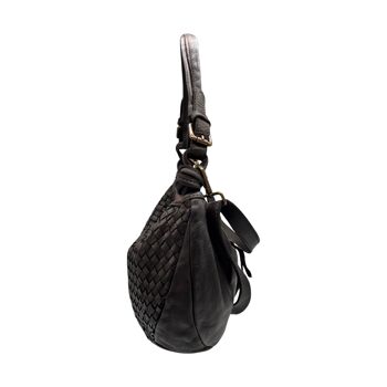 SAC PORTE EPAULE CUIR WASHED TRESSE ALTEA MARRON 3