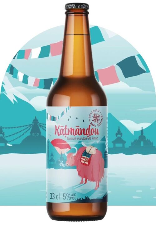 Bière blanche à la baie de timut "Katmandou" 5% 33CL