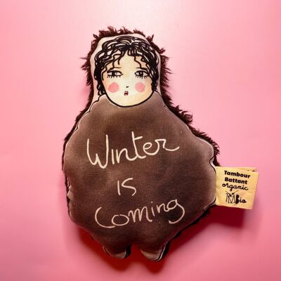 Winter is coming rattle in organic cotton - baby toy - birth gift