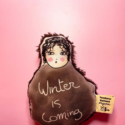 Hochet Winter is coming en coton biologique- jouet bébé- cadeau de naissance