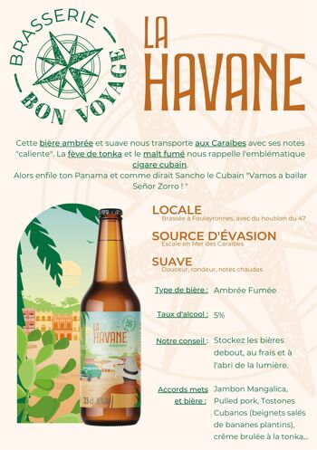 Bière Ephémère Ambrée Fumée "La Havane" 33cl 5% 2