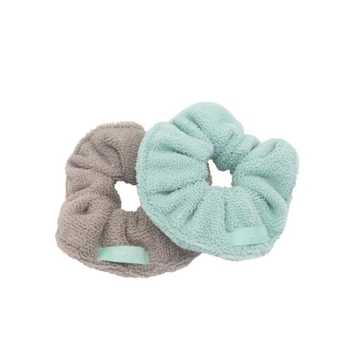 Towel Scrunchie Grey & Mint