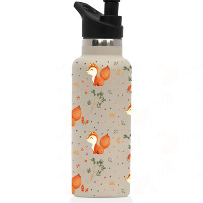 Large insulated bottle with drill motif for children
