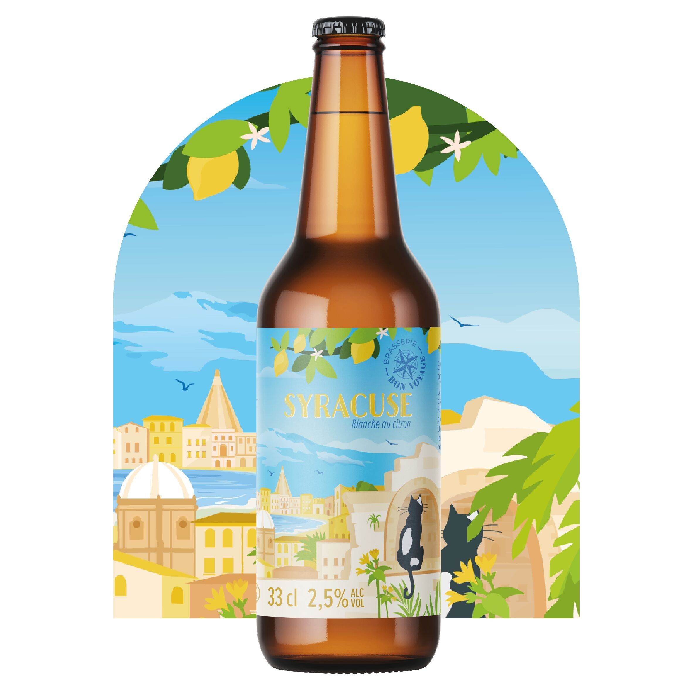 White ephemeral beer with lemons "Syracuse" 2.5% 33CL