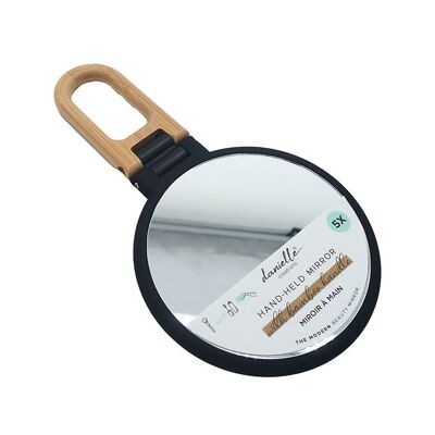 Handheld Mirror with Bamboo Handle 5X Mag