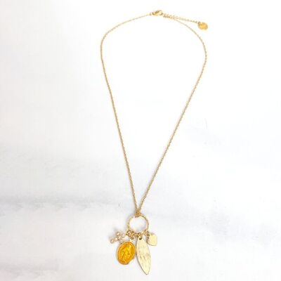 Mary Yellow grigris necklace
