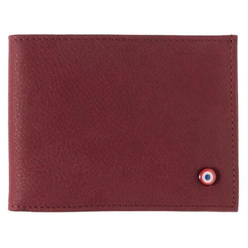 Portefeuille Italien Arthur cuir Marin - Nubuck Vigne rouge