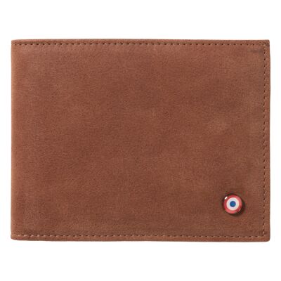 Arthur Italian wallet in marine leather - Burnished earth nubuck
