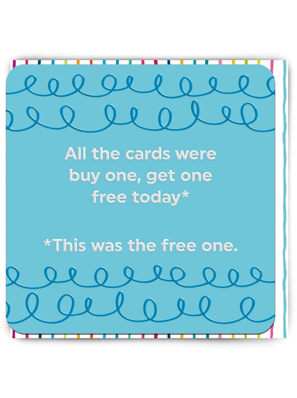 Biglietto d'auguri divertente: paghi uno prendi uno gratis