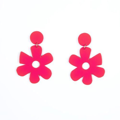 Boucles d'oreilles Capucine XL Rose fluo