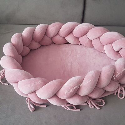 Antique pink 2in1 braided cot bumper reducer