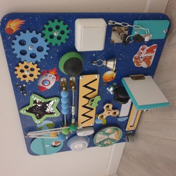 Babymania Montessori Panneau sensoriel Galaxy B Tableau d'activités 4