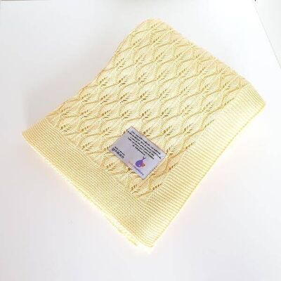 BOHO style Knitted Cotton Blanket (Yellow) 90x90