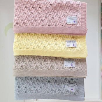 Couverture en coton tricoté style BOHO (Jaune) 90x90 4