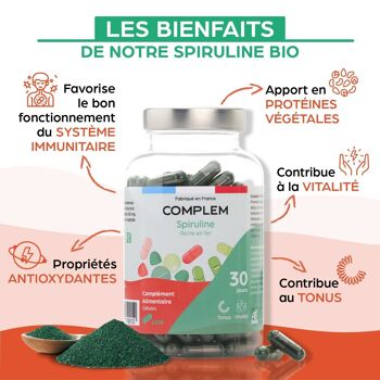 Complément alimentaire - GÉLULES - Spiruline bio - vendu par 6 2