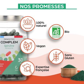 Complément alimentaire - GÉLULES - Spiruline bio - vendu par 6 3