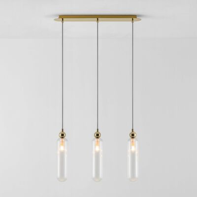 Brass Ribbed Cluster Ceiling Light