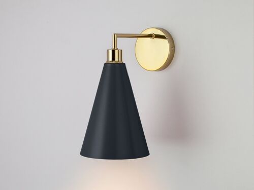 Cone Shade Wall Light in Charcoal Grey