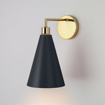 Cone Shade Wall Light in Charcoal Grey