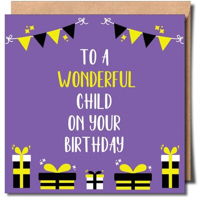 An ein wundervolles Kind an deinem Geburtstag, nicht-binäre Grußkarte. Nicht-binäre Geburtstagskarte.