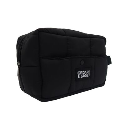 C&S Quilted Wash Bag Black