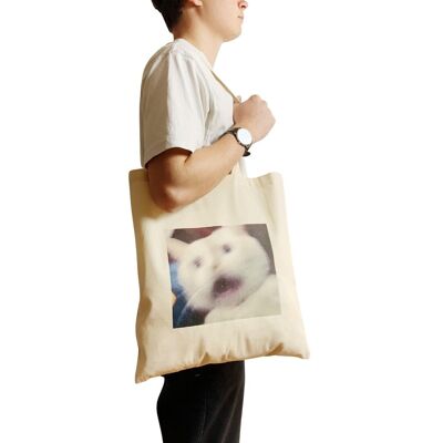 Erschrockene Katze Meme Taschen-Tasche Lustige schreiende Katze Meme Tasche